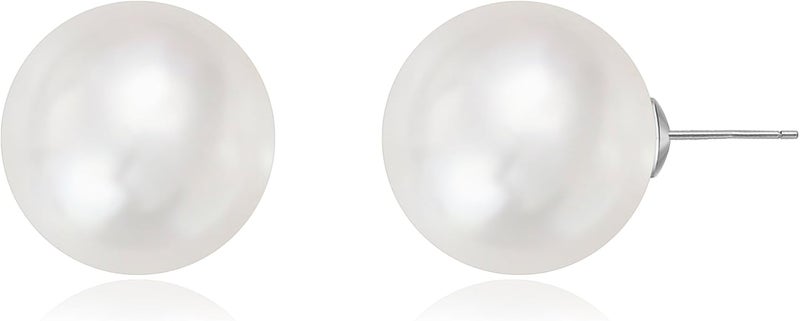 Surrounded Forest Store Double Sided Ball Earrings for Women Front and Back Pearl Stud Earrings 2 in 1 Stud Earrings - Image 1